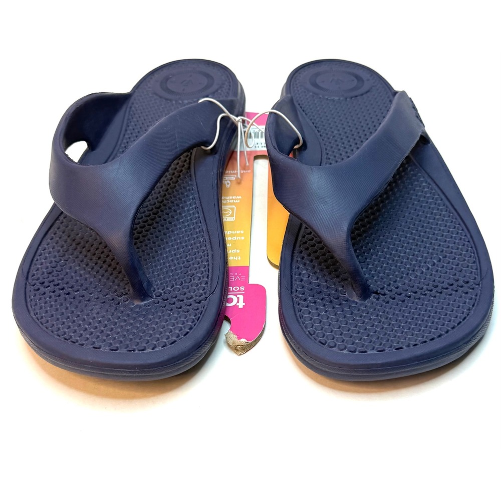 Totes Women's Everywear® Ara Thong Sandal Navy Blue Size 11M NWT